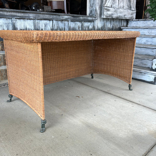 Vintage Wicker + Wrought Iron Desk