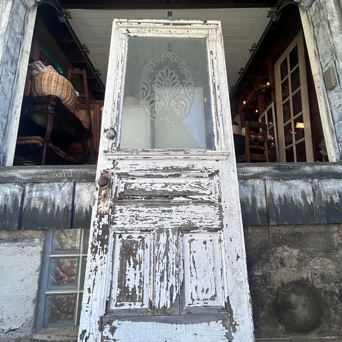 Antique Door w/ Etched Glass