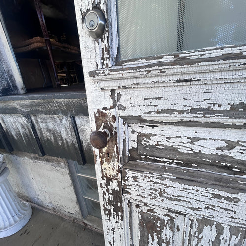Antique Door w/ Etched Glass