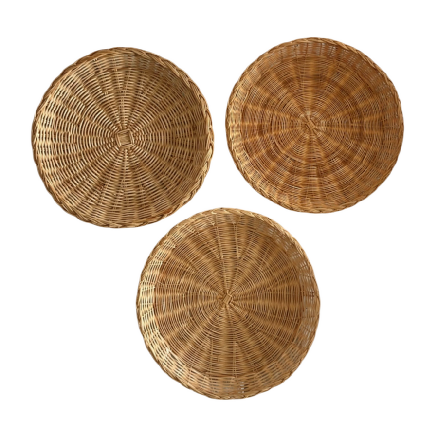 Vintage Wicker Paper Plate Holders/Wall Decor