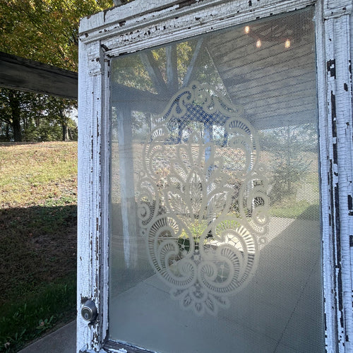 Antique Door w/ Etched Glass
