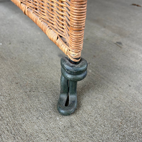 Vintage Wicker + Wrought Iron Desk