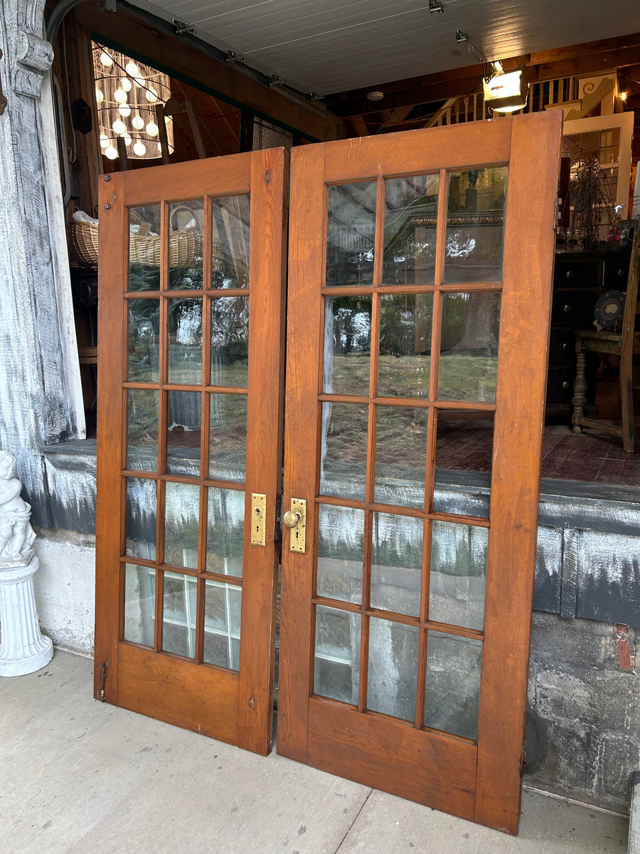 Antique French Doors w/Wavy Glass