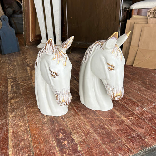Vintage Haeger Ceramic Horse Head 22K Gold Glaze