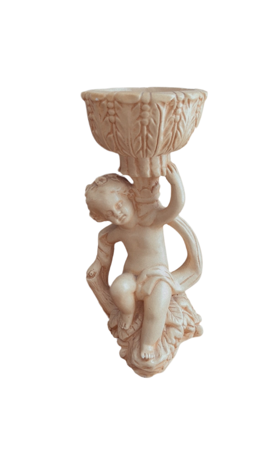 Vintage Resin Cherub Vase