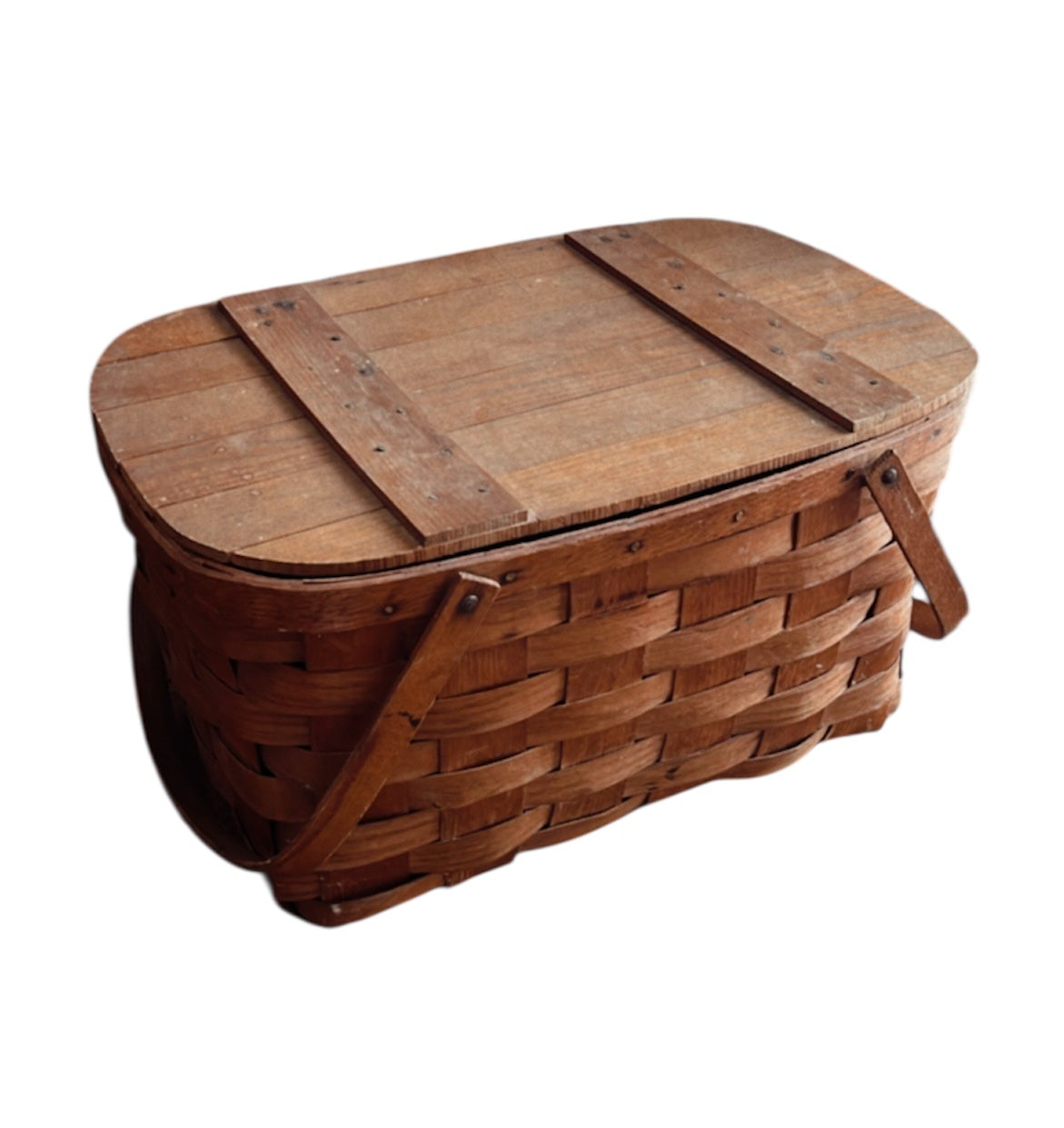 美品　Vintage picnic basket Vintage Woven Picnic Basket – Olde Tyme Marketplace