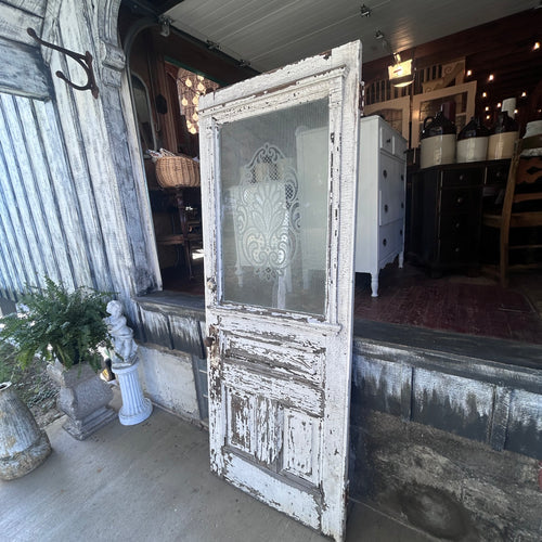Antique Door w/ Etched Glass