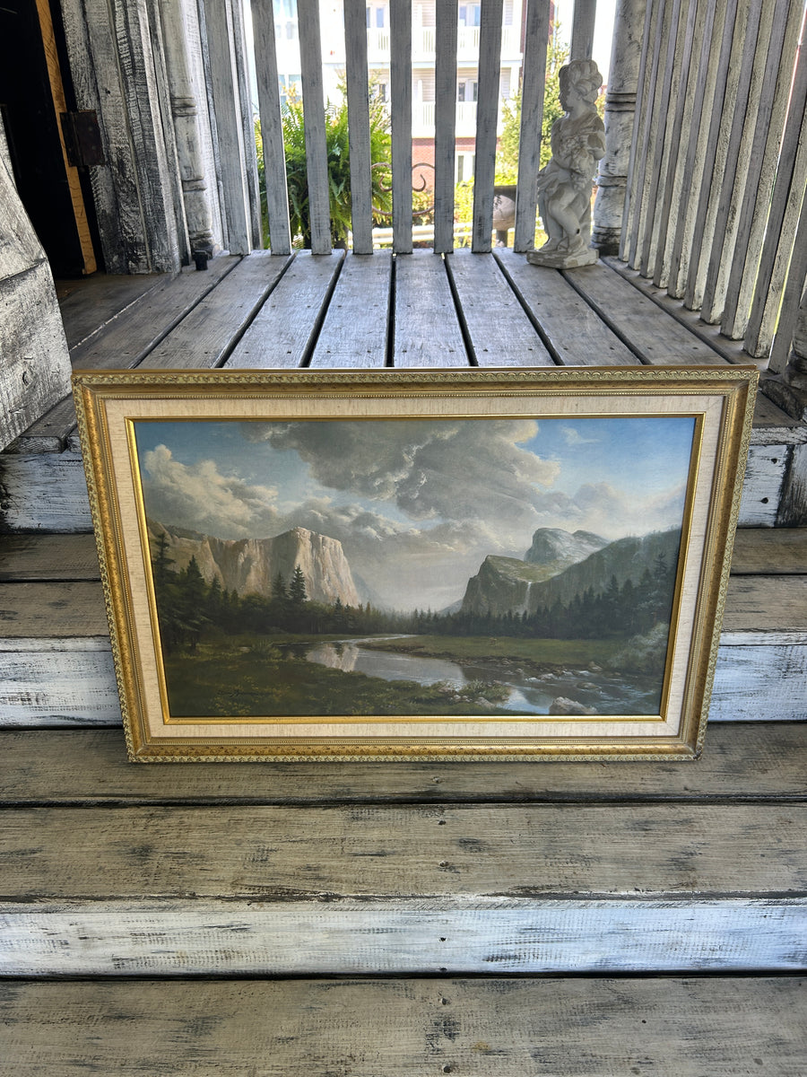 Vintage Framed Yosemite El Capitan Landscape Art Print