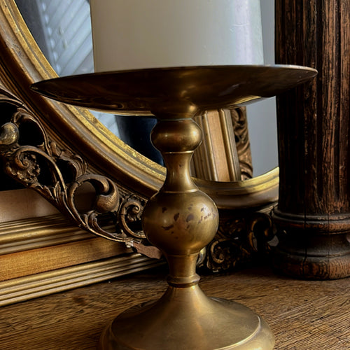Vintage Brass Pillar Candle Holder