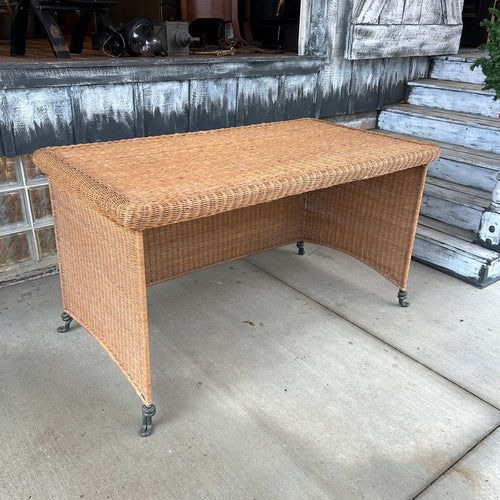 Vintage Wicker + Wrought Iron Desk