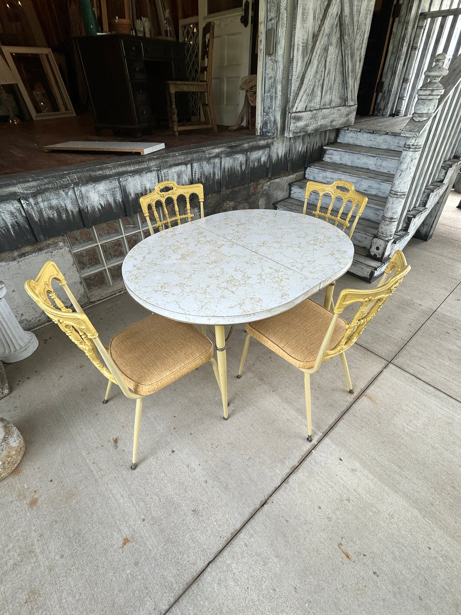 Mid-Century Modern Dinette Set with 4 Chairs