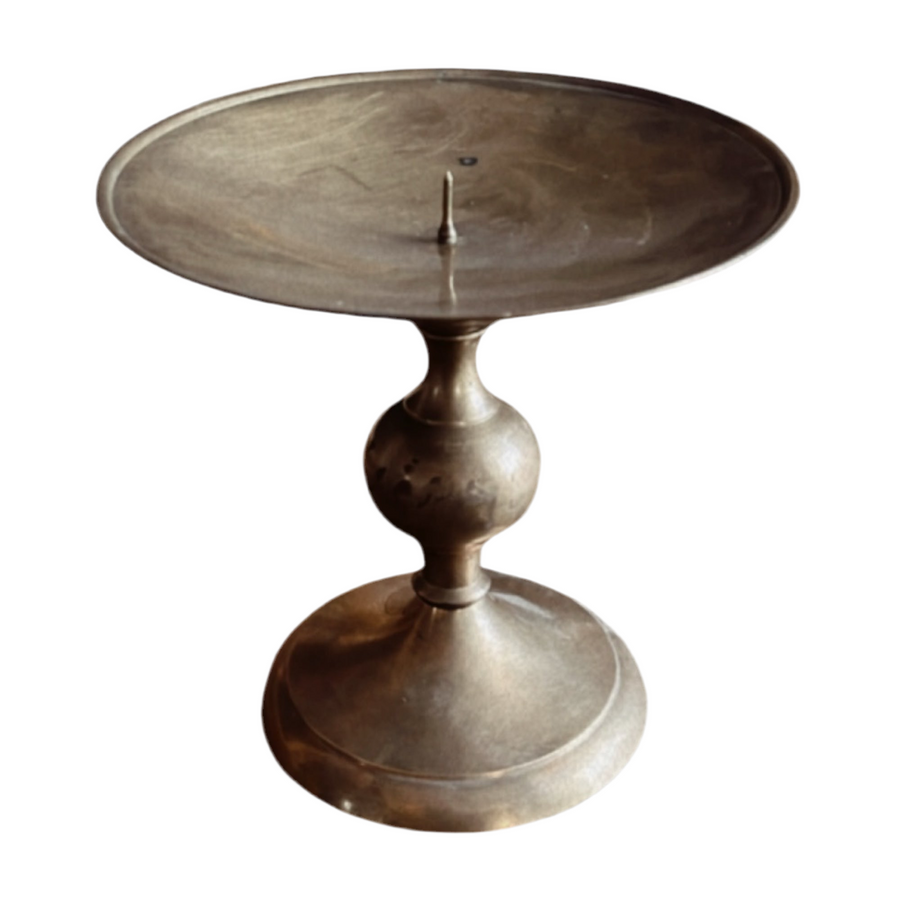 Vintage Brass Pillar Candle Holder