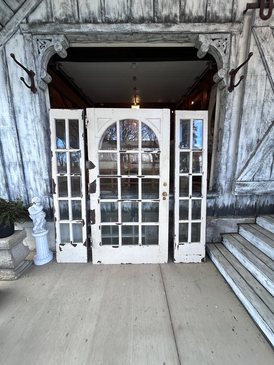 42” 1920s Beveled Glass Art Deco Entry Door w/Sidelights