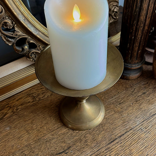Vintage Brass Pillar Candle Holder