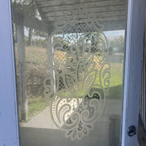 Antique Door w/ Etched Glass