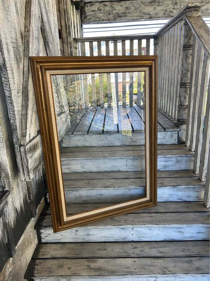 Gold Ornate Picture Frame with Linen Liner