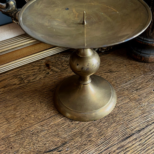 Vintage Brass Pillar Candle Holder