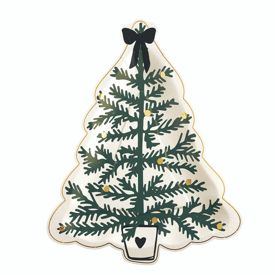 Die-Cut Tree Paper Plates - Topiary Tree