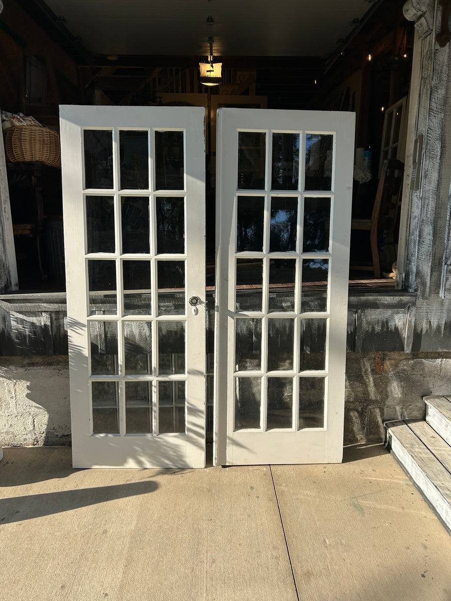 60” 15 Lite Antique French Doors