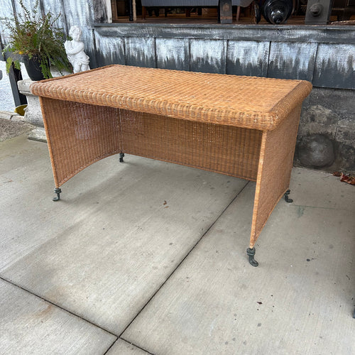 Vintage Wicker + Wrought Iron Desk