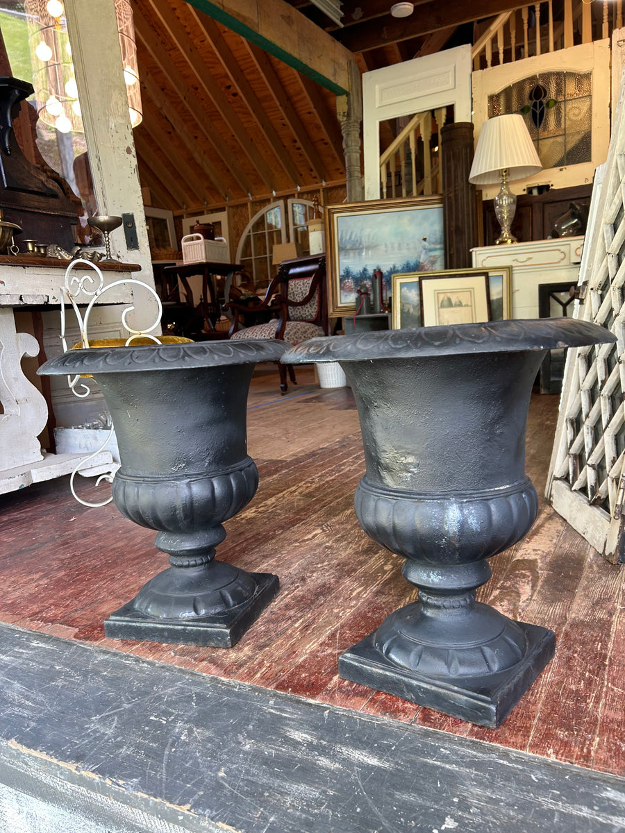 Antique Cast Iron Garden Urns