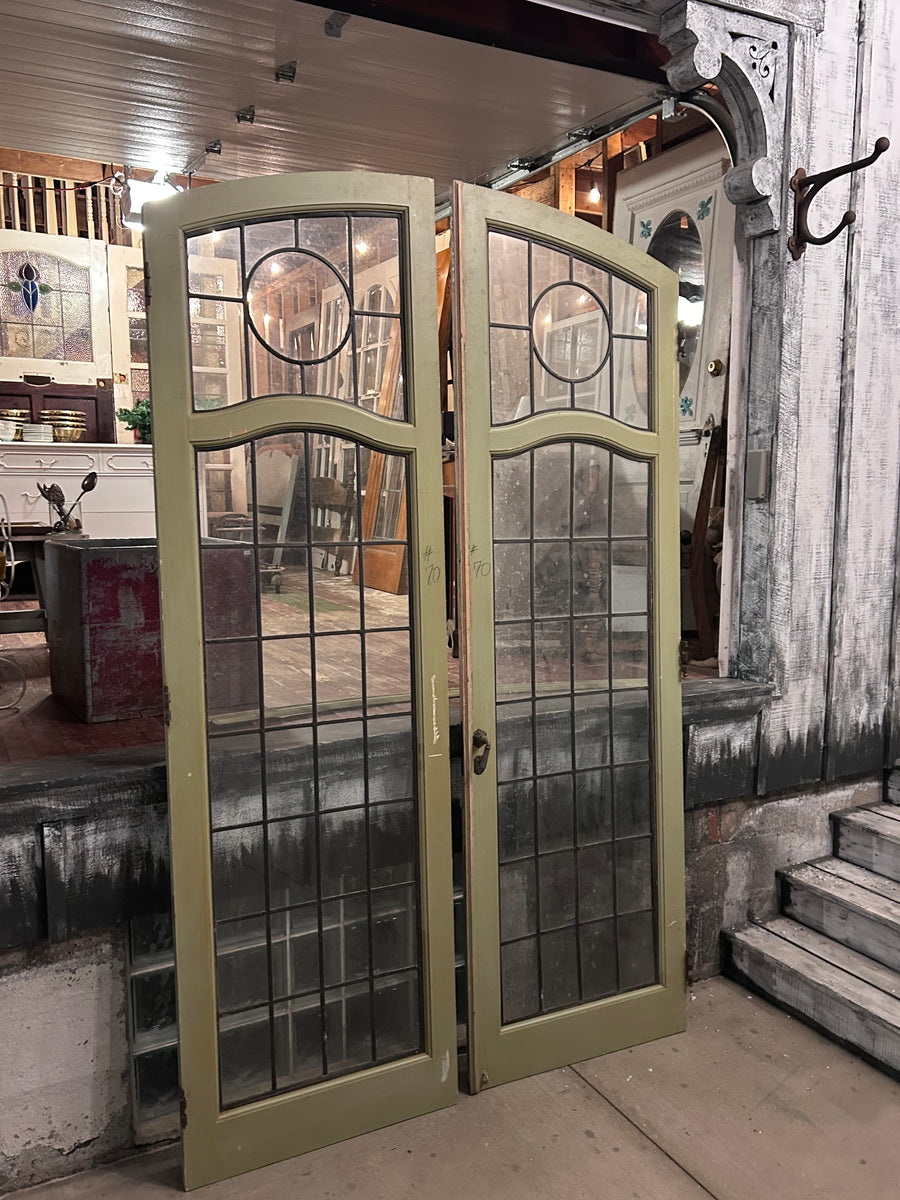 Antique Leaded Glass French Doors – Architectural Salvage