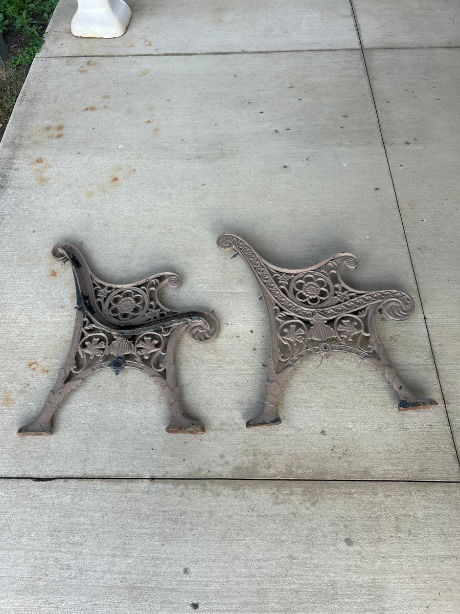 Ornate Cast Iron Bench Ends