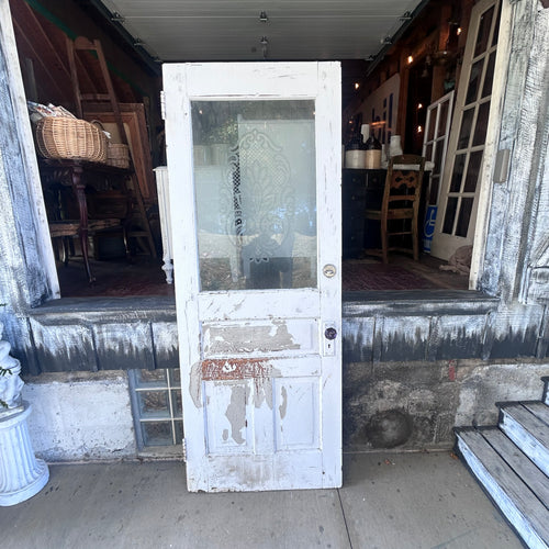 Antique Door w/ Etched Glass