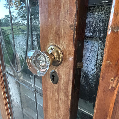 Antique Leaded Glass French Doors