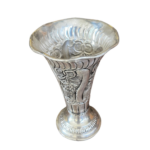 Vintage Silver Plated Fluted Vase