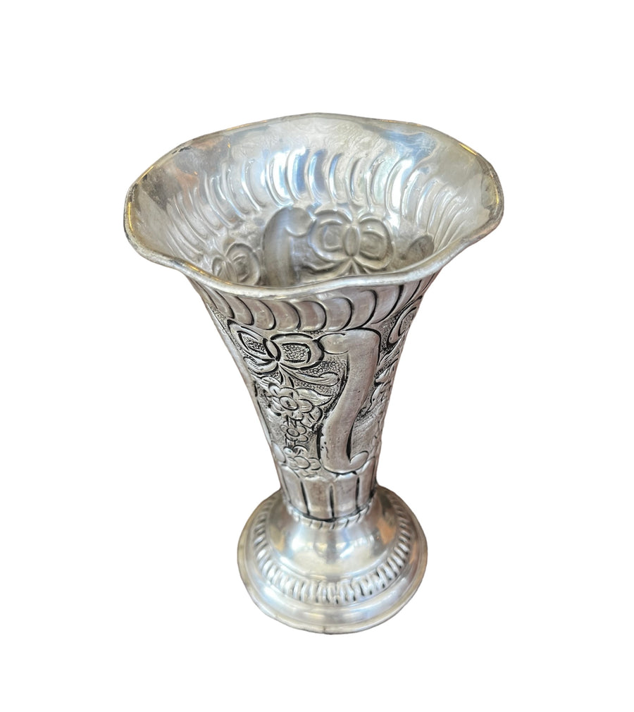 Vintage Silver Plated Fluted Vase
