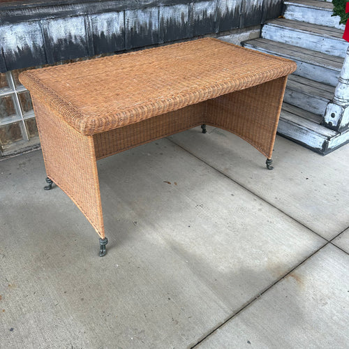 Vintage Wicker + Wrought Iron Desk