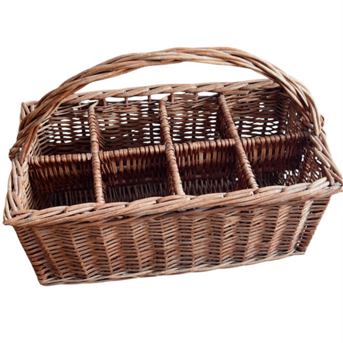 Vintage Wicker Bottle Basket