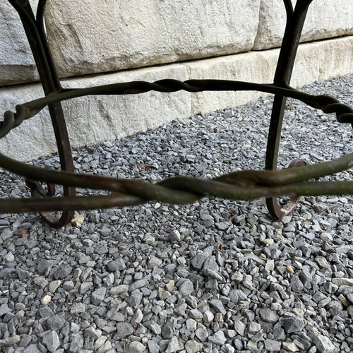 Wrought Iron Table with Marble Top
