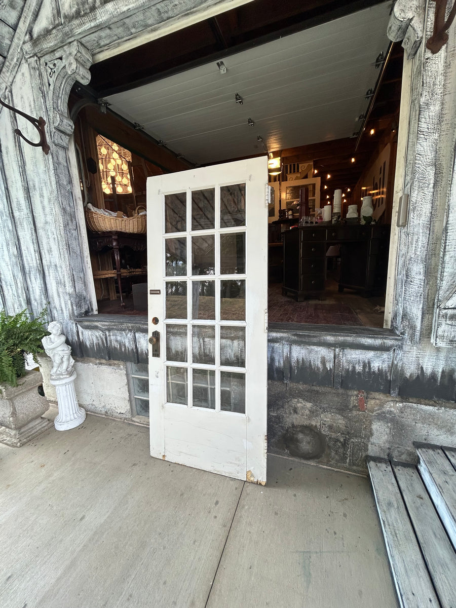 Antique 15 Lite Beveled Glass Door