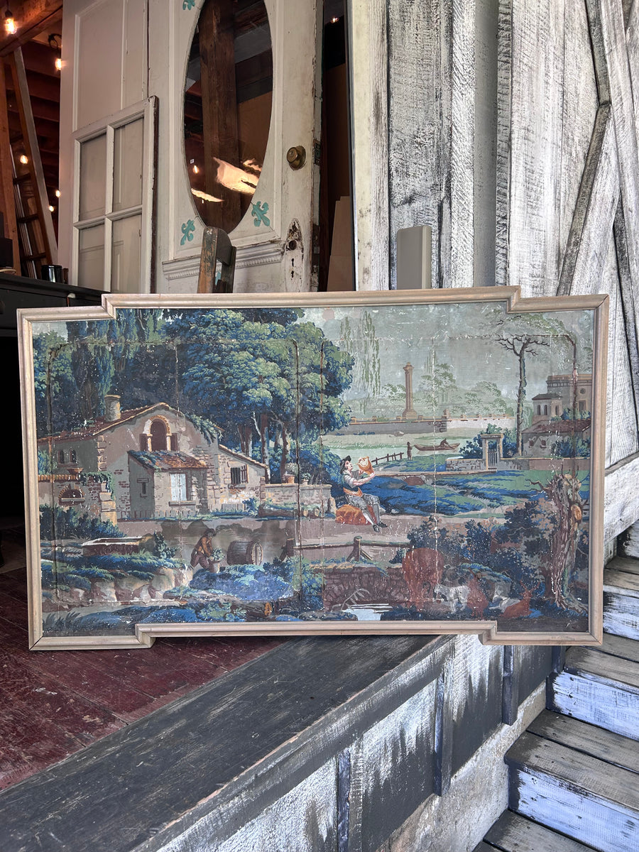 Beautiful Pair of Vintage European Pastoral Scenic Wall Panels