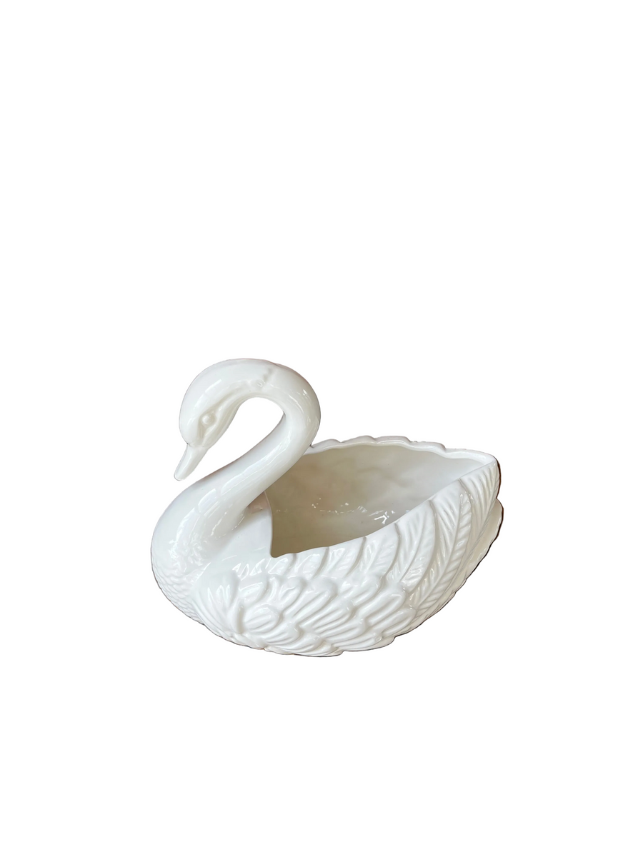 White Ceramic Swan