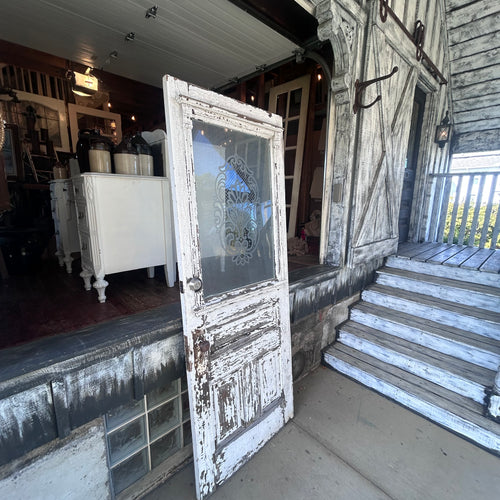 Antique Door w/ Etched Glass