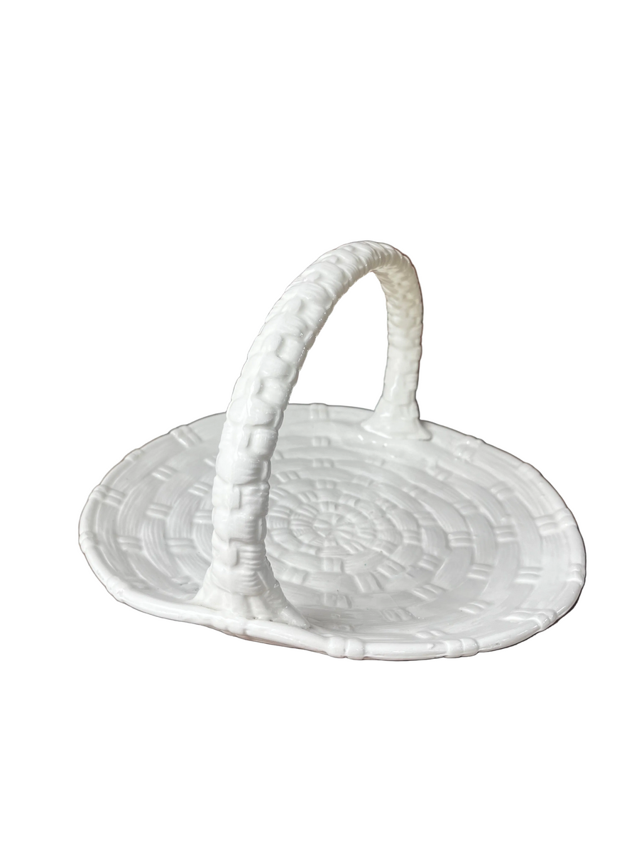 Vintage Ceramic Woven Basket