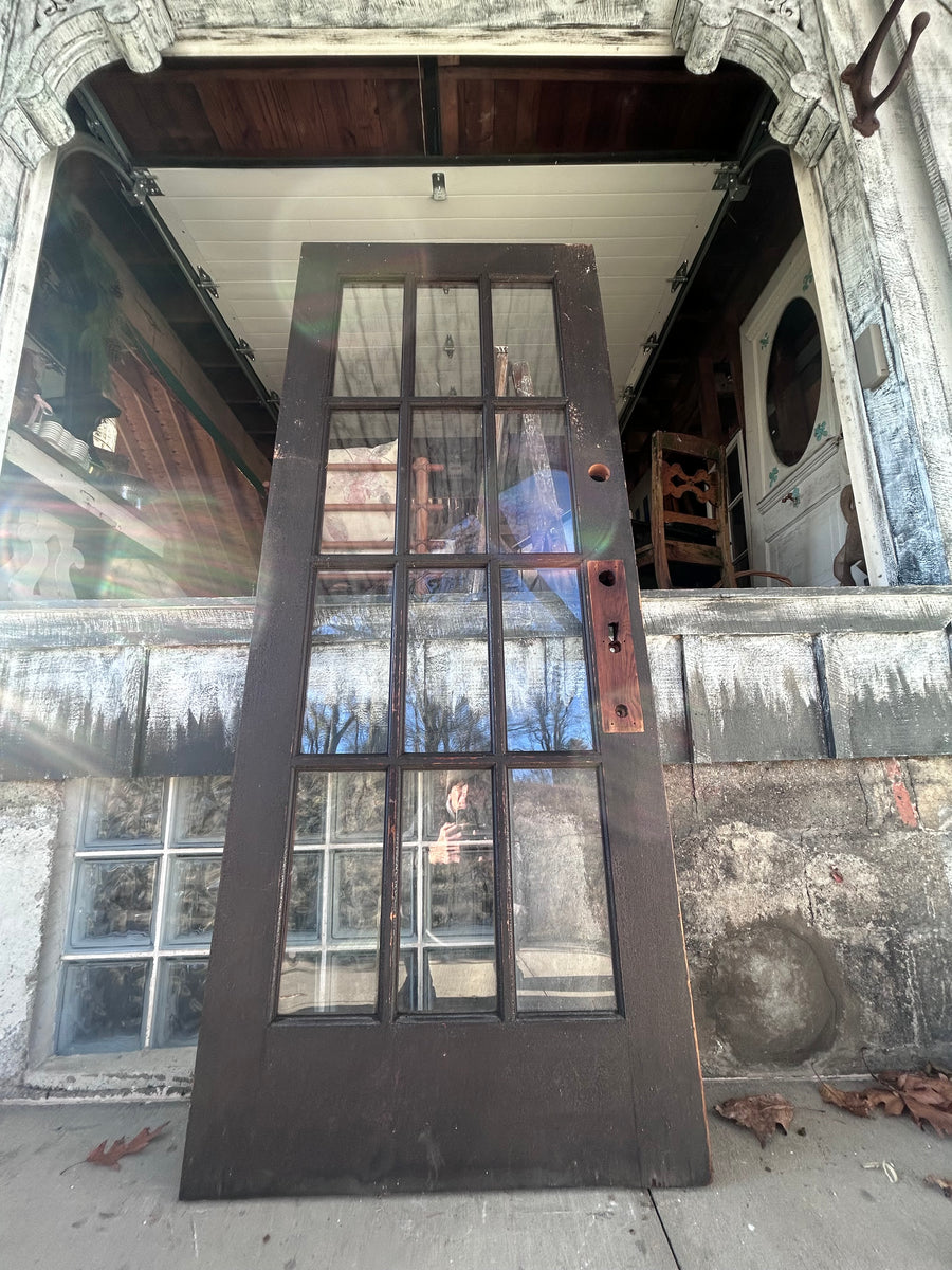 32” Antique 15 Lite Door w/ Original Wavy Glass