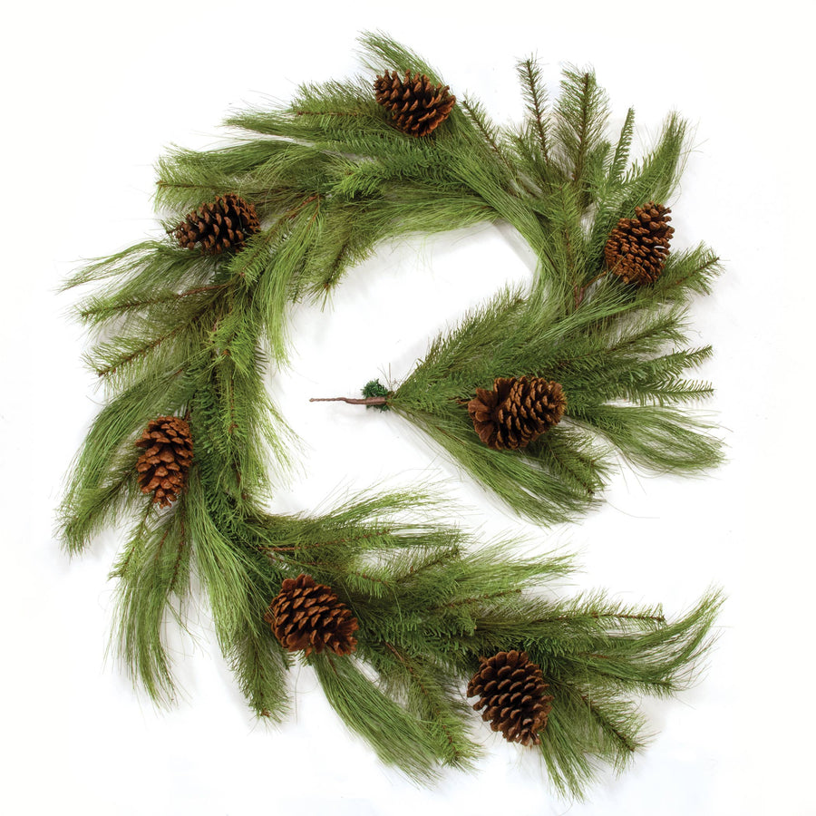 Woodland Mixed Pine Garland w/Pinecones, 6ft