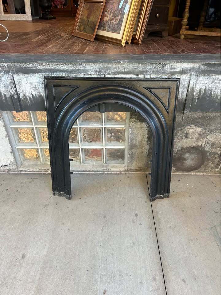 Antique Cast Iron Arched Fireplace Surround