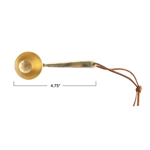 Metal Scoop with Leather Tie