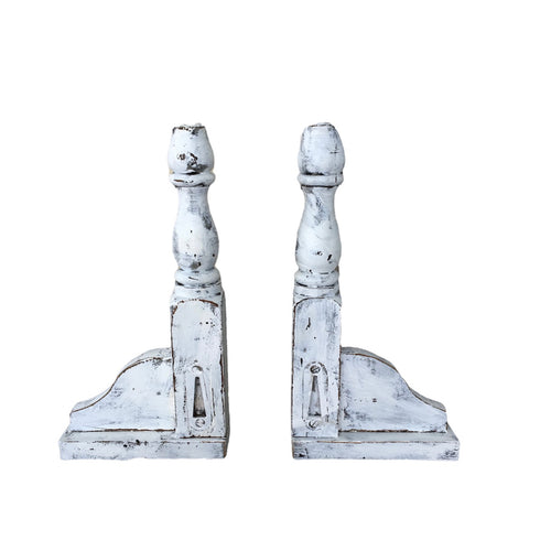 White Distressed Bookends