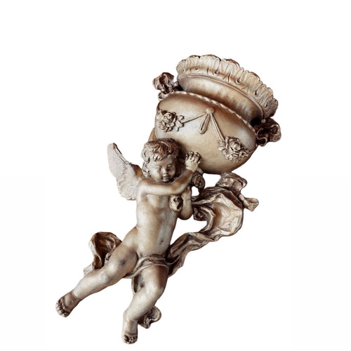 Vintage 1975 Universal Statuary Molded Cherub Wall Decor/Planter