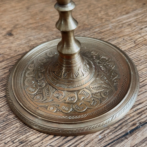 Vintage Ornate Brass Candlestick Holder