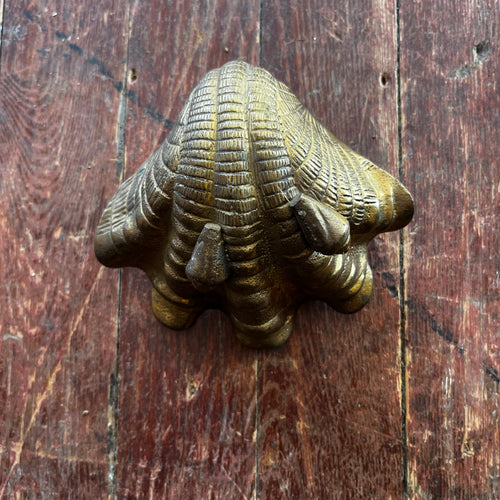 Vintage Solid Brass Footed Shell Dish