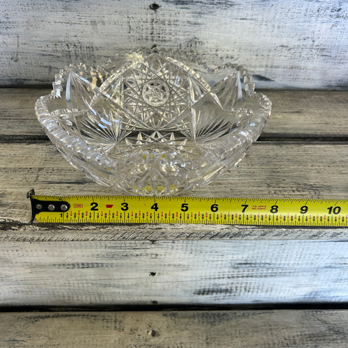 Vintage Brilliant-Style Cut Crystal Starburst Serving Bowl