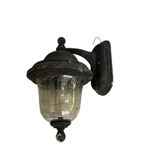 Vintage-Style Metal & Glass Outdoor Wall Lantern