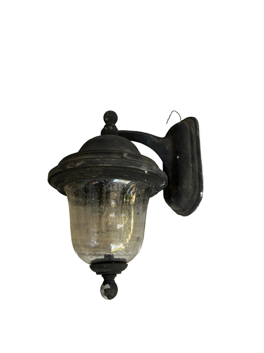 Vintage-Style Metal & Glass Outdoor Wall Lantern